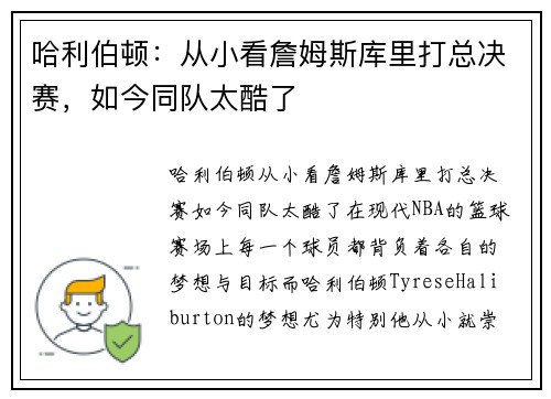 哈利伯顿：从小看詹姆斯库里打总决赛，如今同队太酷了